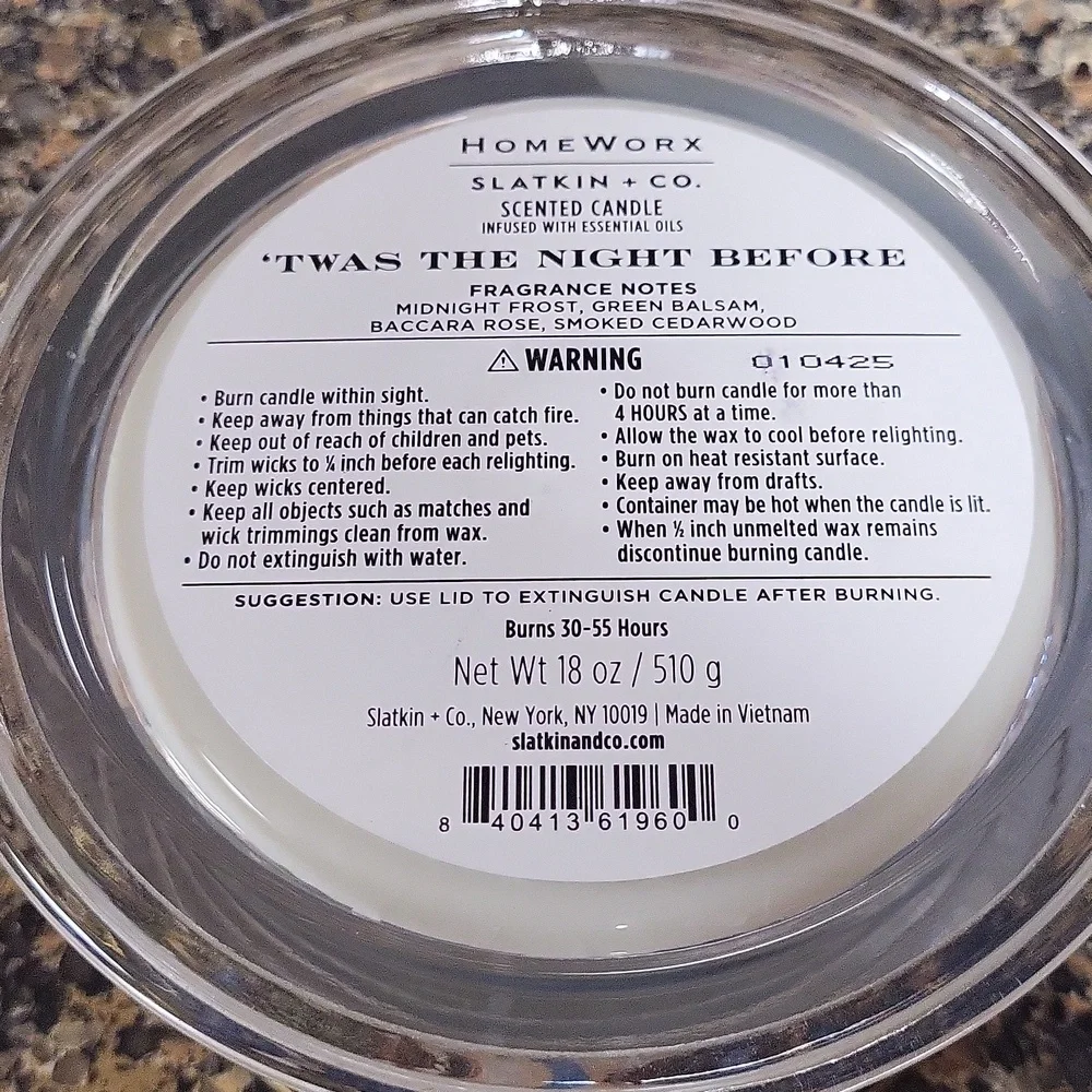 'Twas the Night Before 4 Wick Candle (Homeworx by Slatkin & Co.) - Picture 3 of 3